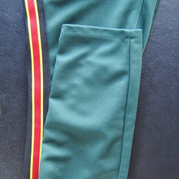PacSun Small Jogger Sweatpants Green w/ Yellow, Red, & Black Stripe - Picture 3 of 7